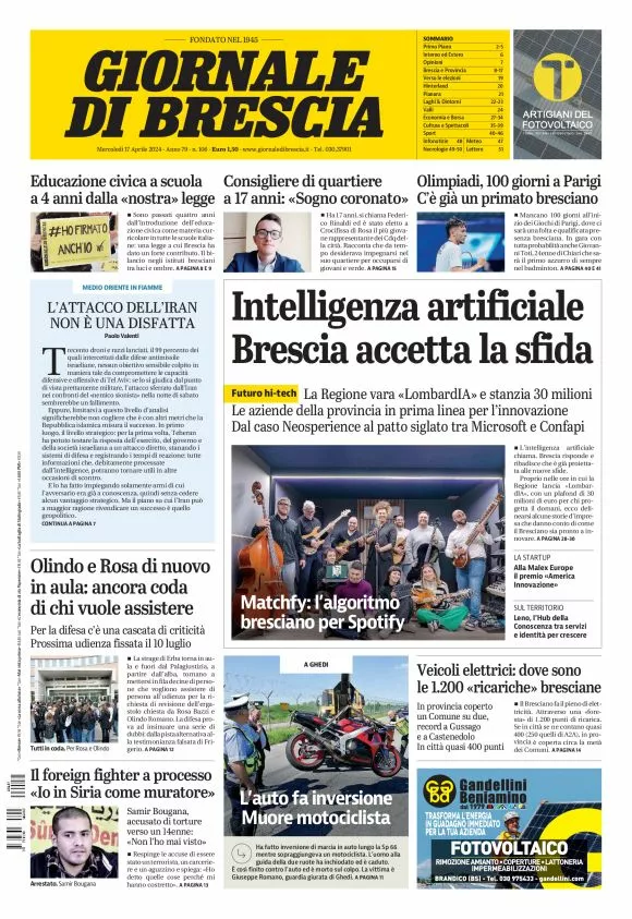 Prima-pagina-giornale di brescia-oggi-edizione-del-2024-04-17